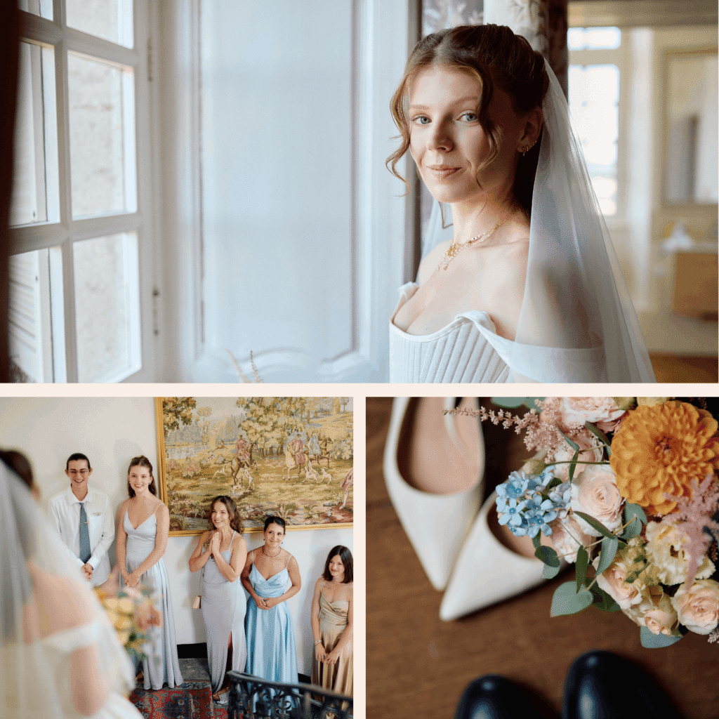 Organisation de A à Z_photos d'une mariée, de son bouquet et des témoins